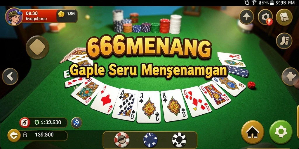Gameplay seru dalam aplikasi Gaple 666MENANG