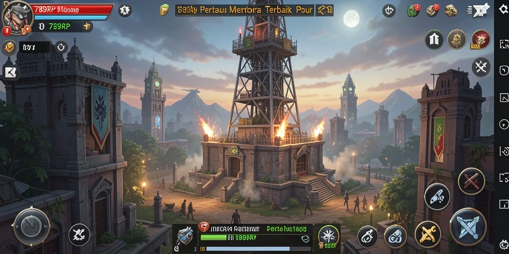 Tampilan menara dalam aksi mempertahankan gelombang musuh di 789RP.