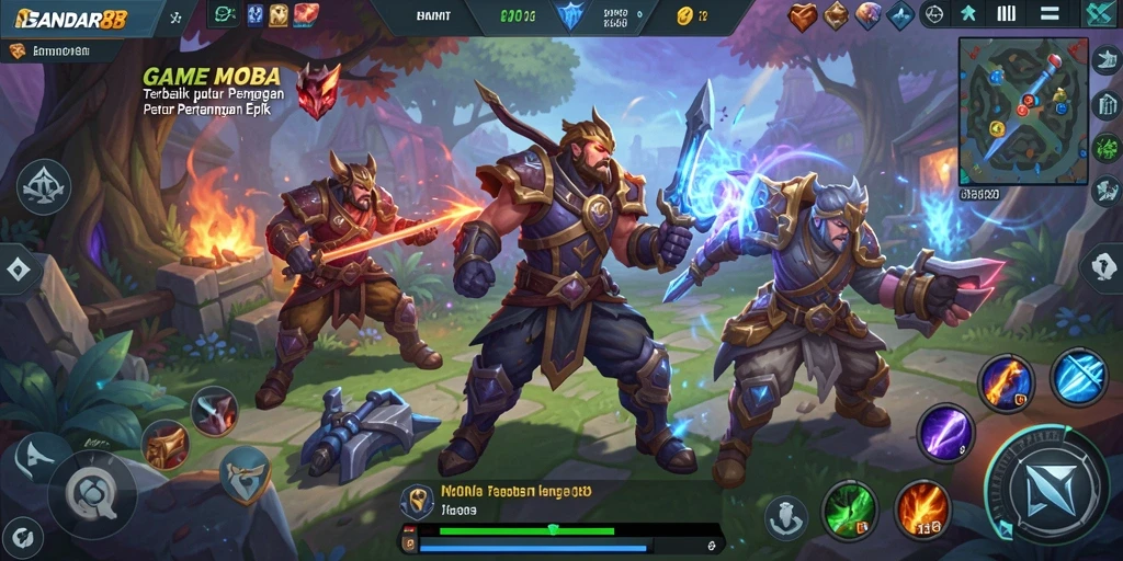 Tampilan action seru dalam gameplay BANDAR88 MOBA.
