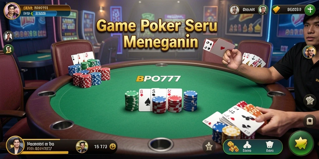 Tampilan menarik dari gameplay BPO777 yang menonjolkan poker.
