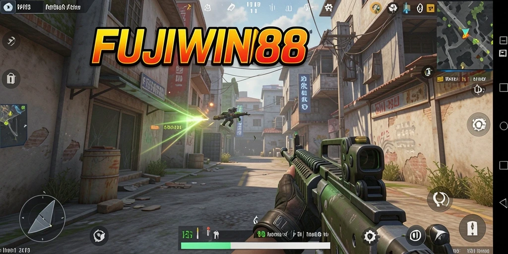 Screenshot menampilkan aksi seru gameplay FPS di FUJIWIN88.