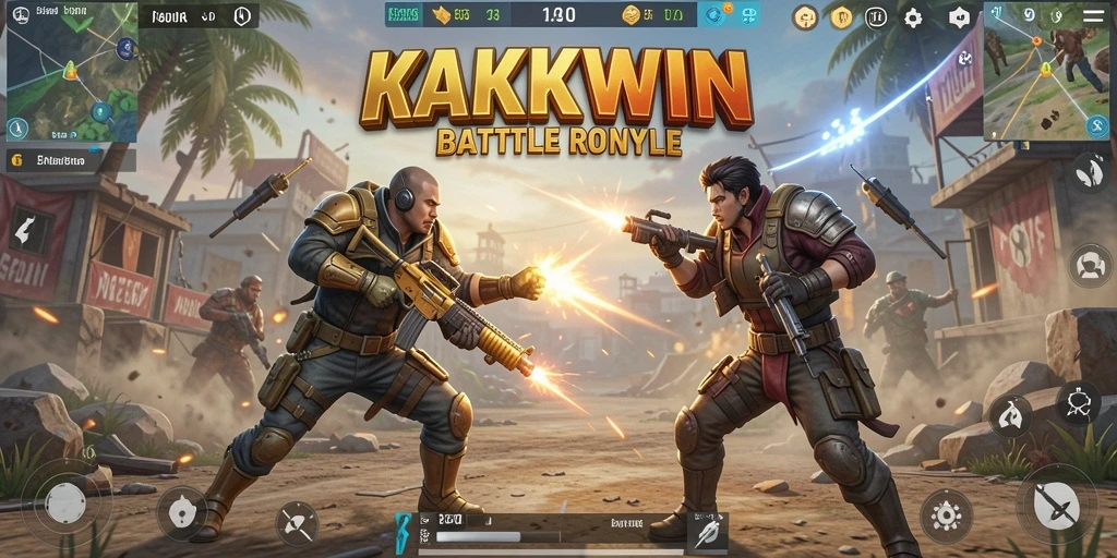 Tampilan gameplay KAKWIN yang intens di arena pertempuran Battle Royale.