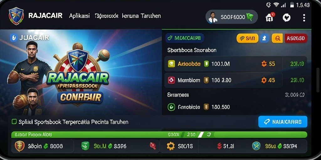 Tampilan menarik dari aplikasi RAJACAIR dalam aksi taruhan Sportsbook.